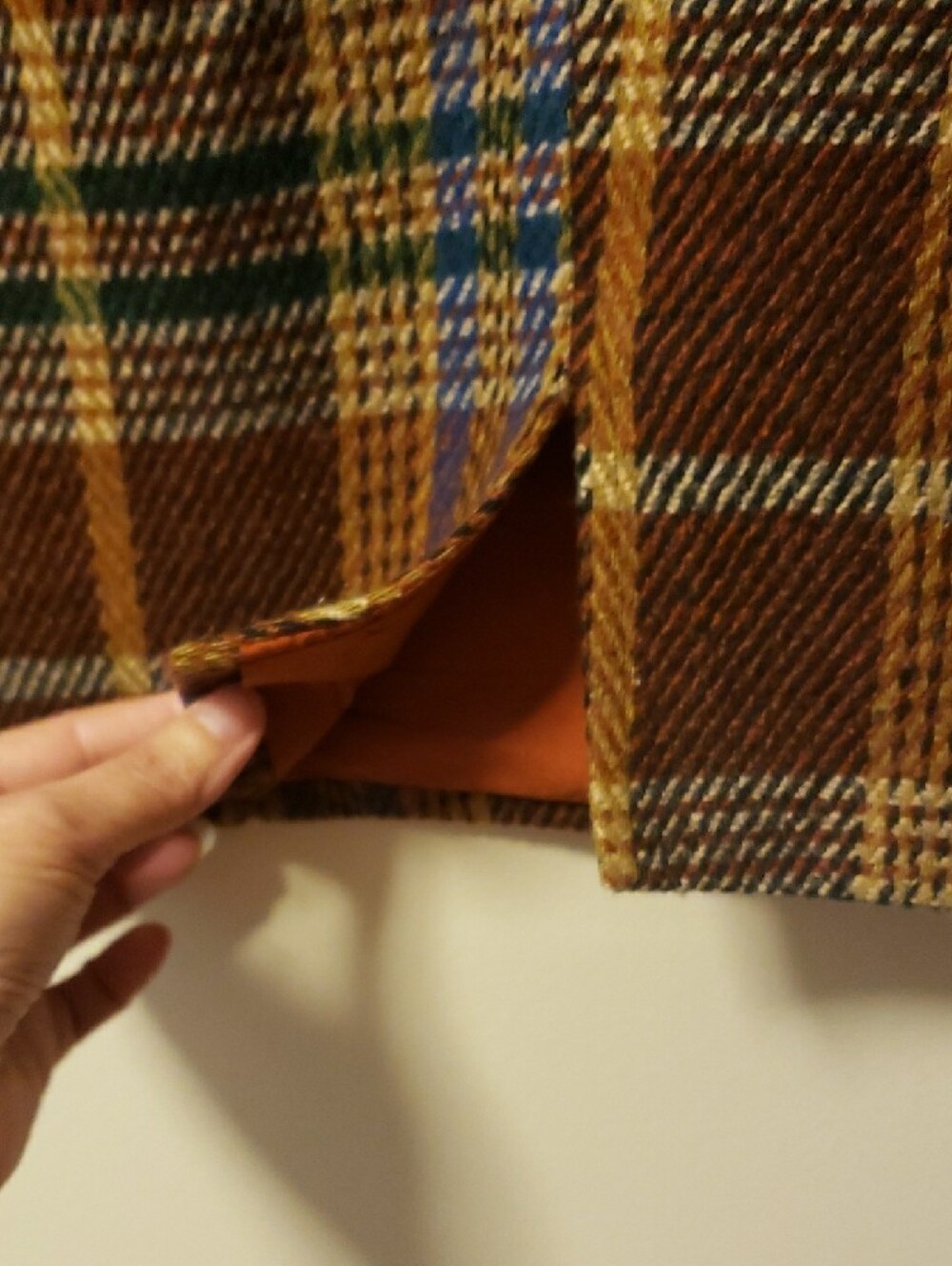 Cider Brown Multicolor Plaid Cropped Blazer And Mini Skirt - Picture 7 of 12